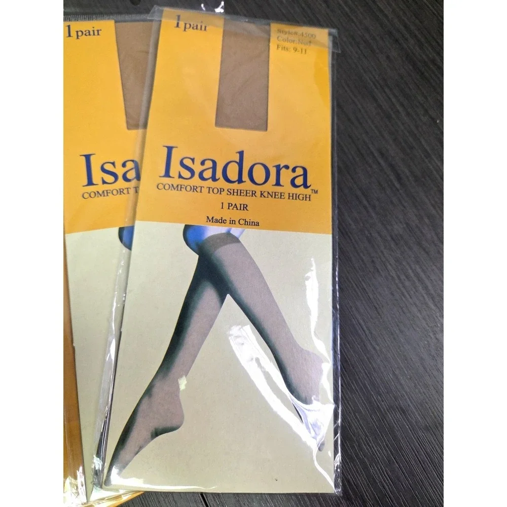 NWT Vintage Isadora Lot Of 11 PAIRS‎ Comfort Top Sheer Knee High Size 9-11 NUDE